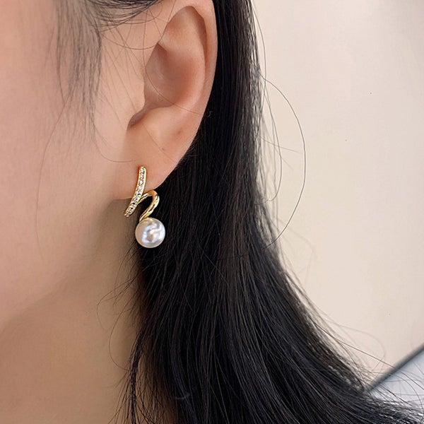 (100% Pearl) Natural Pearl Drop Earrings EBZ12JX-863003923448833113