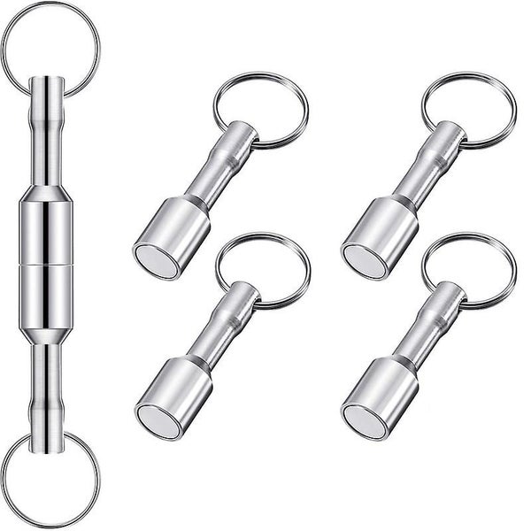 6 Pack Metal Magnet Keychain, Magnetic Key Chains Holder With Split Ring Jewelry Carousel 1
