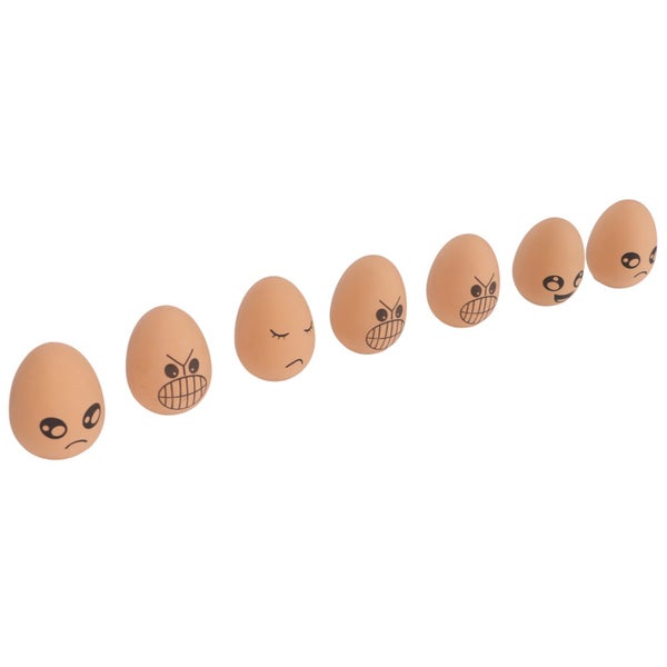 bouncing ball eggs 7pcs Fake Eggs Rubber Lifelike Elastic Expression Pattern Carousel 1