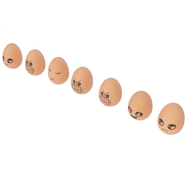 bouncing ball eggs 7pcs Fake Eggs Rubber Lifelike Elastic Expression Pattern Carousel 2