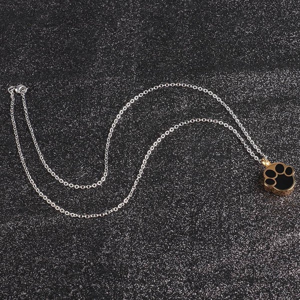Footprint Pattern Urn Necklace Memorial Pet Ash Pendant Jewelry Carousel 1