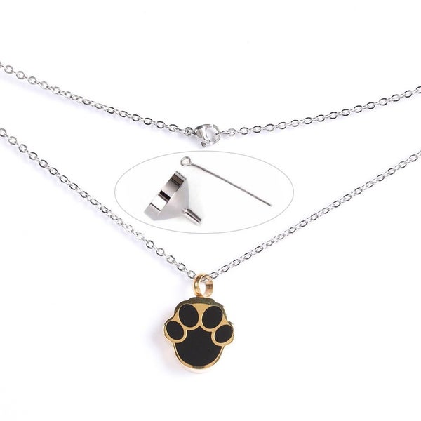 Footprint Pattern Urn Necklace Memorial Pet Ash Pendant Jewelry Carousel 5