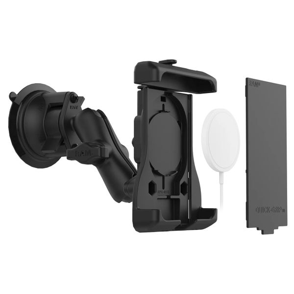 RAM-B-166-UN15WU :: RAM Quick-Grip Suction Cup Mount For iPhone 12 Series + Ma Carousel 2