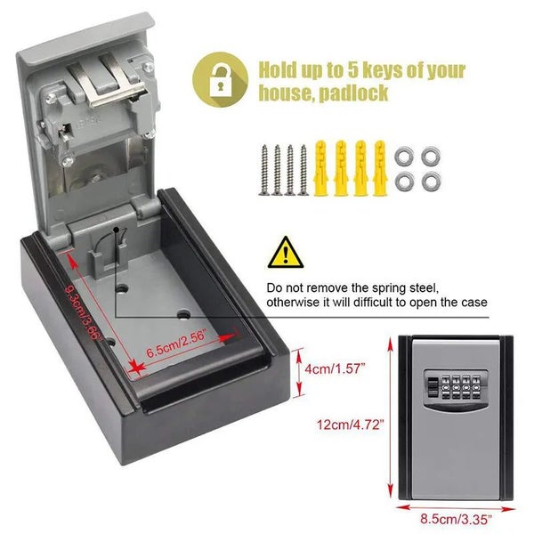 Aluminum Key Lock Box for Outside, Wall Mount Combination Lockbox for Hou CHK12N Carousel 2