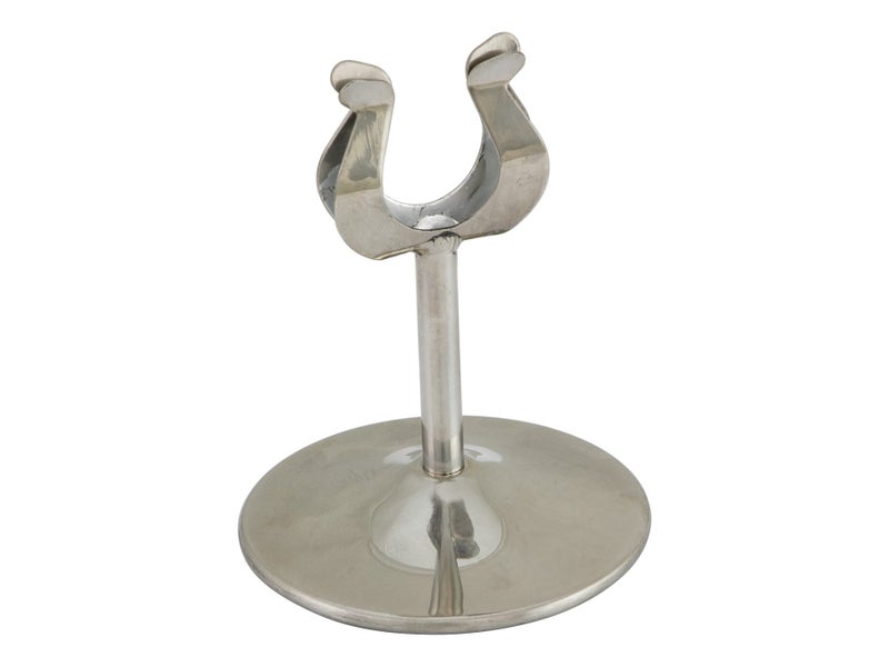 4" Weighted Table Number Menu Stand - Stainless Steel Carousel 1