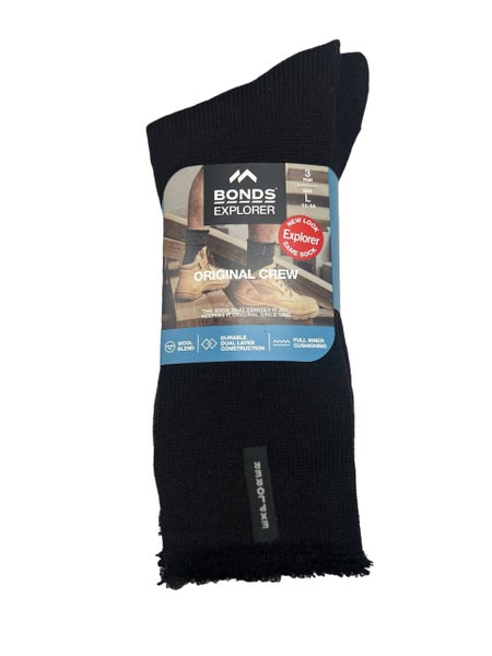 12 x Bonds Explorer Original Crew Wool Blend Socks Black Carousel 2