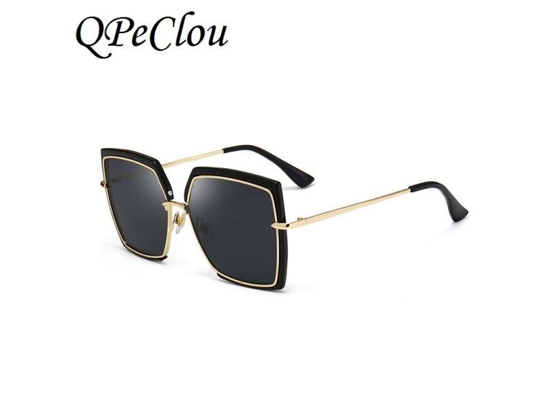 QPeClou Big Frame Square Sunglasses Women Brand Designer Gradient