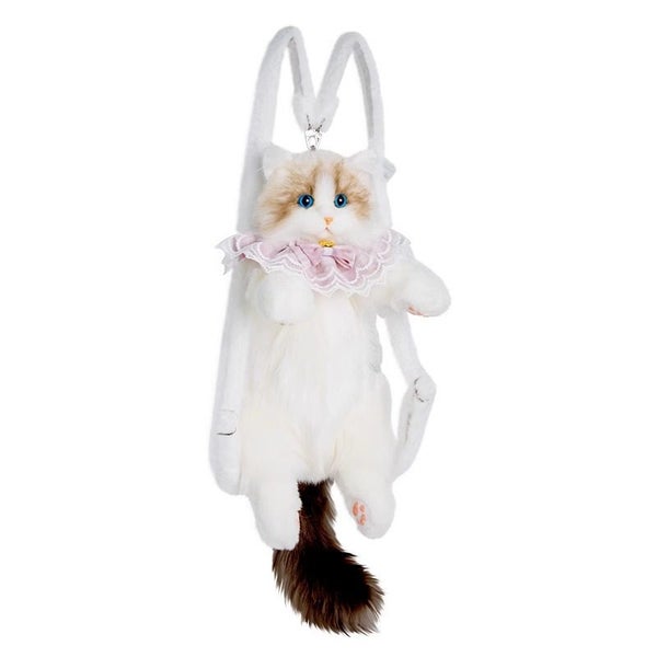 Backpack - Cute Cat plush Backpack, Handcrafted Cat Shaped Backpack Gift Carousel 2