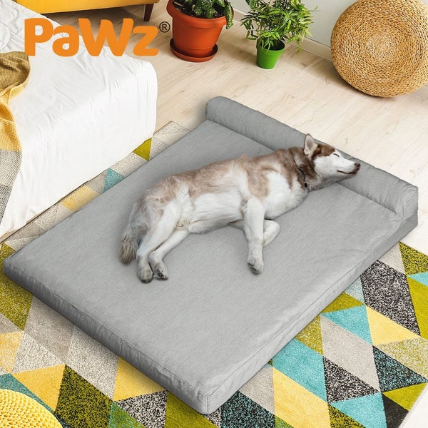 Pawz Pet Bed Chew Proof Memory Foam Waterproof Inner Washable Grey M L XL XXL Carousel 10
