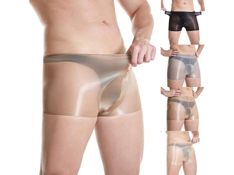Ultra Thin Seamless Oil Shiny Boxers Bulge Pouch See Through Smooth Underpant Carousel 2