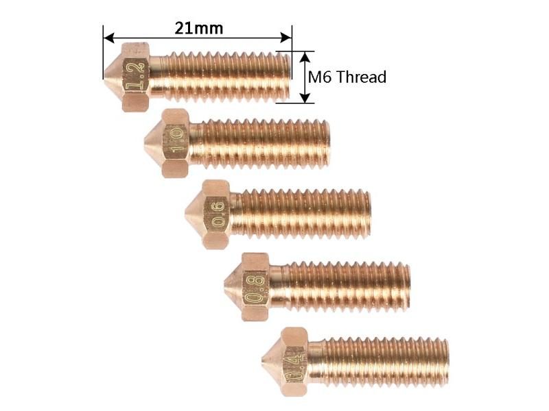 Volcano Nozzle 3D Printer All Metal Brass 3D Extruder Nozzle 0.6-1.2mm For Carousel 1