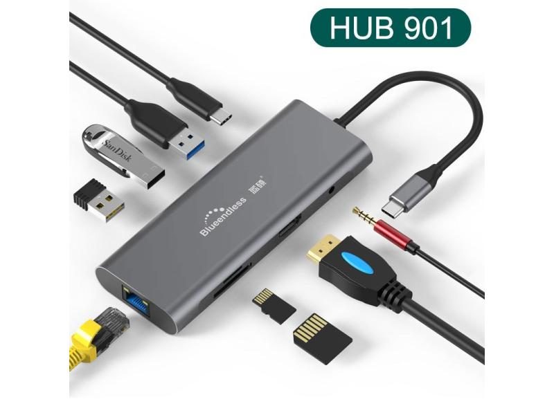 Blueendless USB-C Type C 3.1 Splitter 3 Port USB C HUB To Multi USB 3.0 HDMI Carousel 1