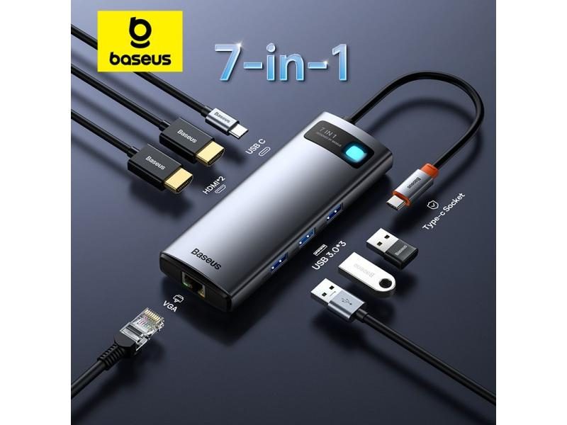 Baseus USB C HUB 9 11 In 1 For MacBook With HDMI VGA USB 3.0 RJ45 SD Carousel 2