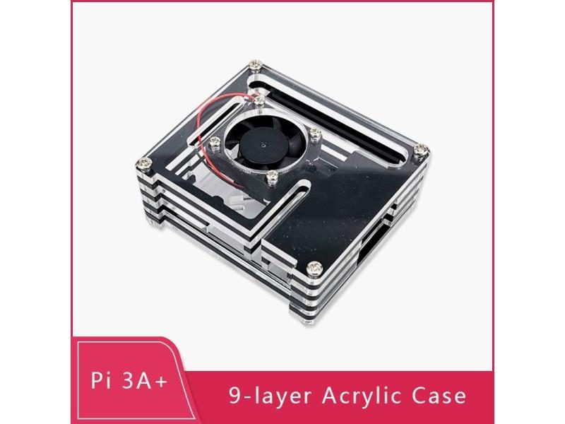 For Raspberry Pi 3 Model A 9-layer Acrylic Case With Fan Pi 3A 5-layer Acrylic Carousel 1