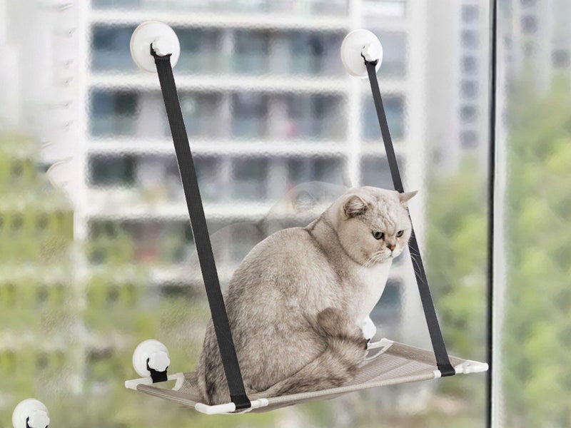 Single Layer Summer Cat Hammock Hanging Bed - Grey Carousel 3