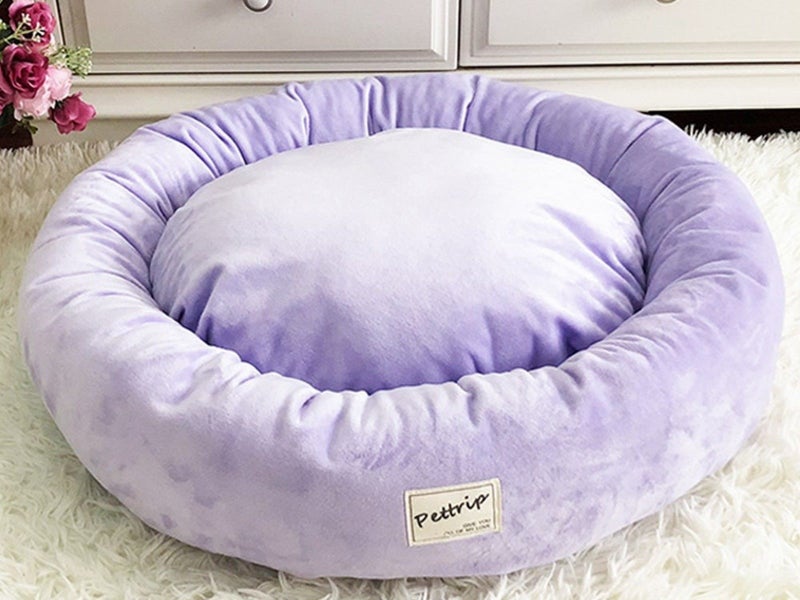 65cm Pet Bed with Pillow Purple Carousel 2
