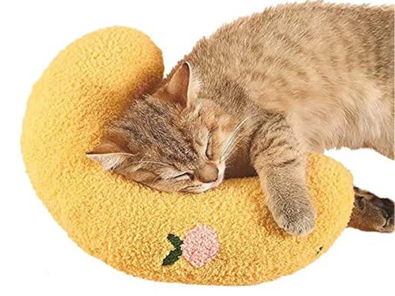 Cat Pillow U Shape Pet Neck Pillow Puppy Dog Naptime Sleeping Pillow Yellow Carousel 1