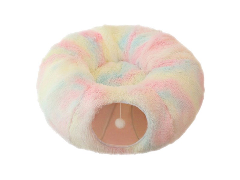 Winter Plush Cat Bed Cat Nest with Tunnel - Multicolor Carousel 1