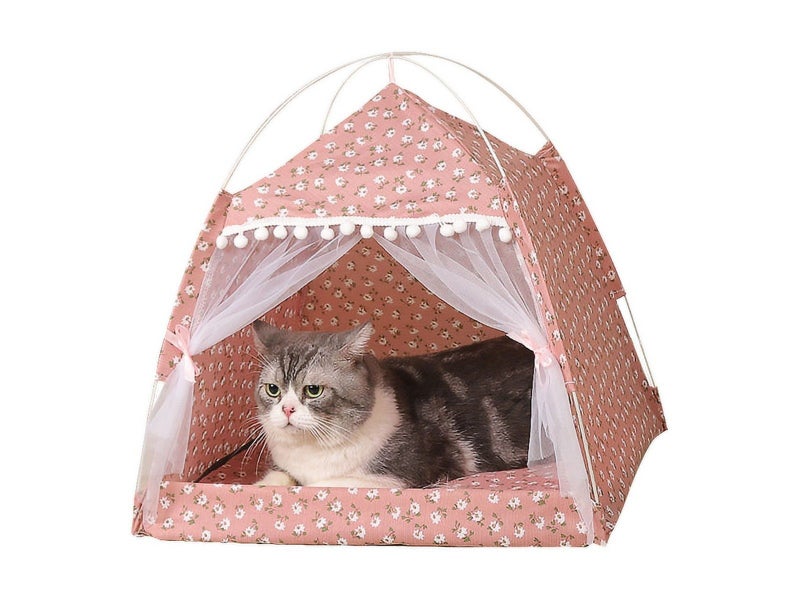 58x58x59cm Portable Cat Tent Cat House Foldable Cat Nest for Small Pets Carousel 2