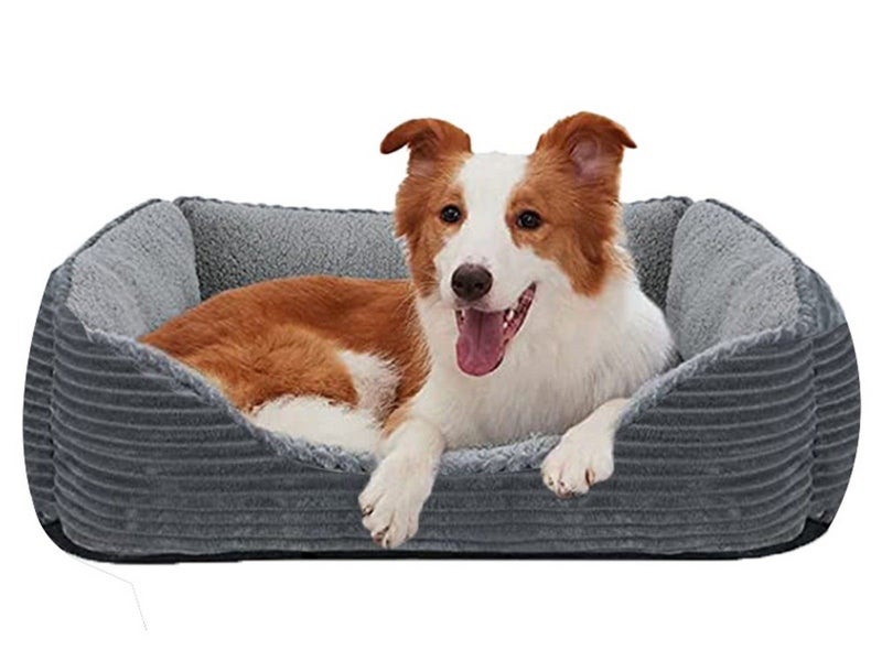 60x45cm Plush Pet Bed Dog Sofa Cozy Puppy Cat Sleeping Bed Grey Carousel 1