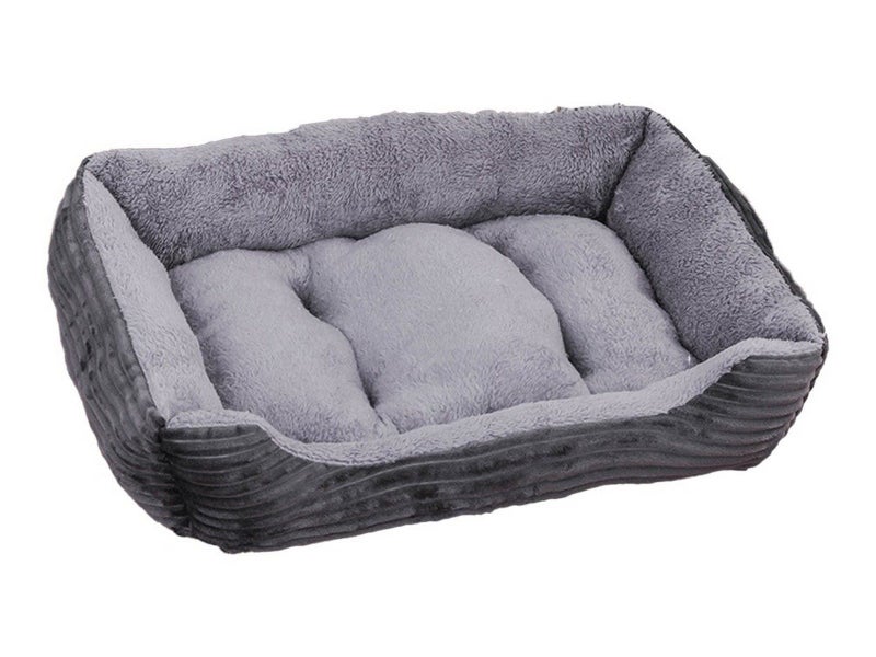 60x45cm Plush Pet Bed Dog Sofa Cozy Puppy Cat Sleeping Bed Grey Carousel 2