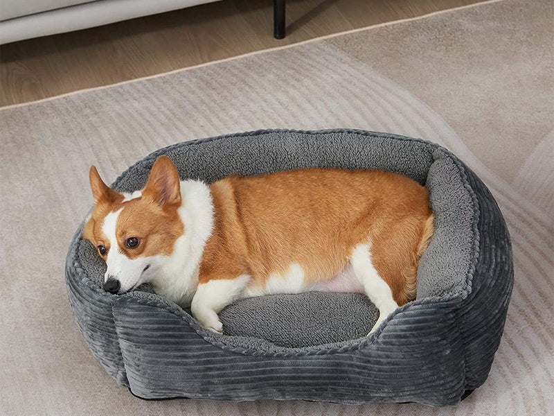 60x45cm Plush Pet Bed Dog Sofa Cozy Puppy Cat Sleeping Bed Grey Carousel 3