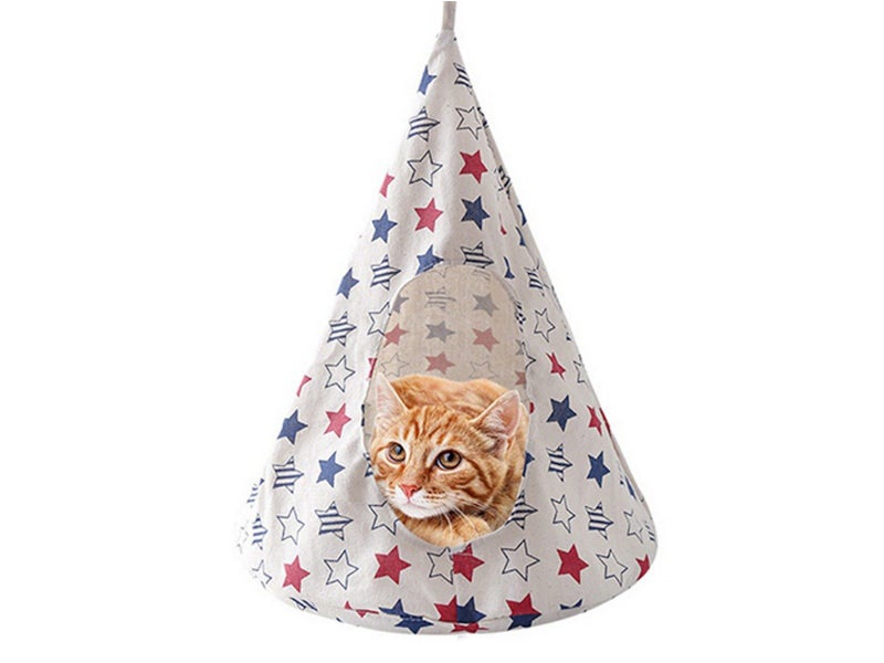 Small Cone Pet Cat Tent Hammock with Thick Mat Warm Cage Hanging Swing Style 2 Carousel 1
