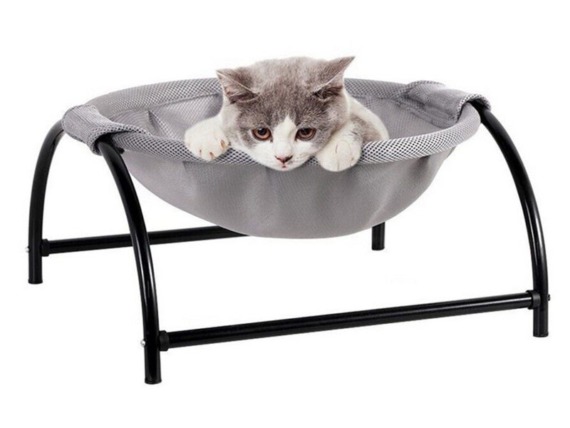 Elevated Mesh Cat Hammock Hanging Cat Bed Pet Sleeping Nest Pet Supplies Grey Carousel 1