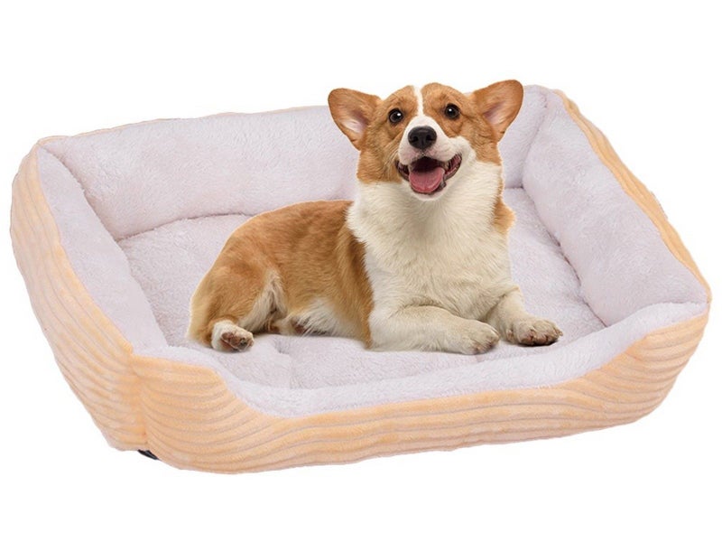 90x70cm Plush Pet Bed Dog Sofa Cozy Puppy Cat Sleeping Bed Yellow Carousel 1
