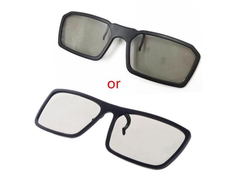 OOTDTY Clip-On Type Circular Passive Polarized 3D Glasses For TV Real 3D Cinema Carousel 1