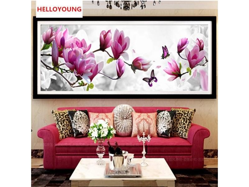 DIY 5D Diamonds Embroidery Butterflies Magnolia Round Diamond Painting Kit Carousel 2