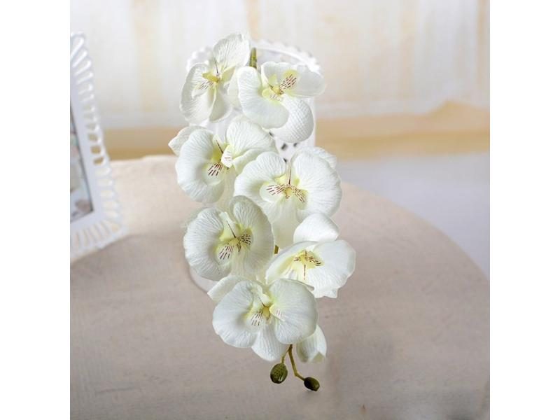 1pc Artificial Silk White Butterfly Orchid Flowers Moth Fake Flower For Carousel 1