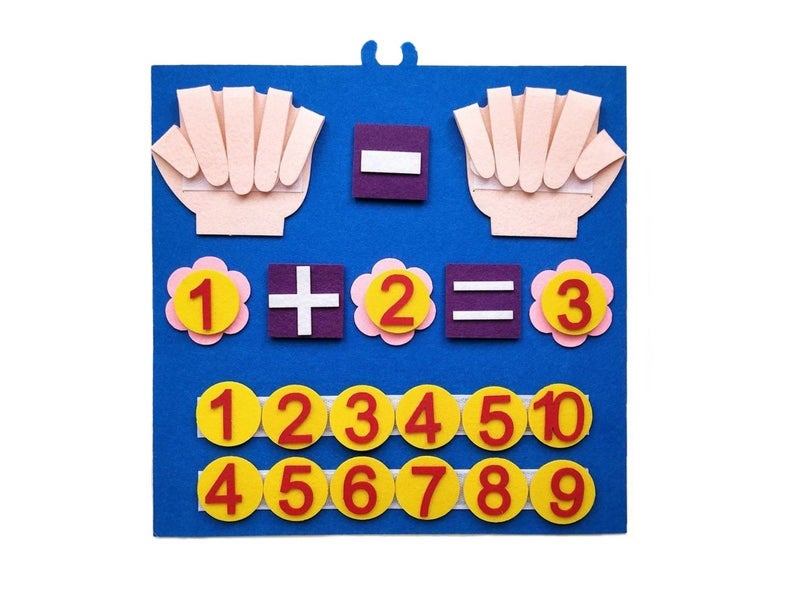 Montessori Busy Board Toy Felt Toddler Math Counting Learning Toy Carousel 1