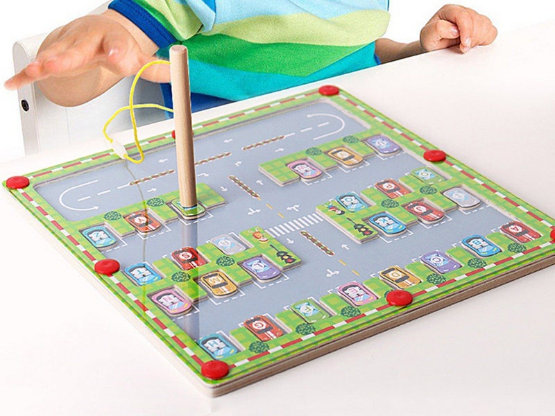 Magnetic Letter Matching Parking Maze Montessori Toddler Early Learning Board Carousel 2