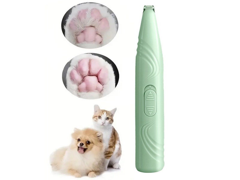 Electric Pet Hair Clipper Cordless Pet Paw Hair Trimmer Battery Powered Green Carousel 1