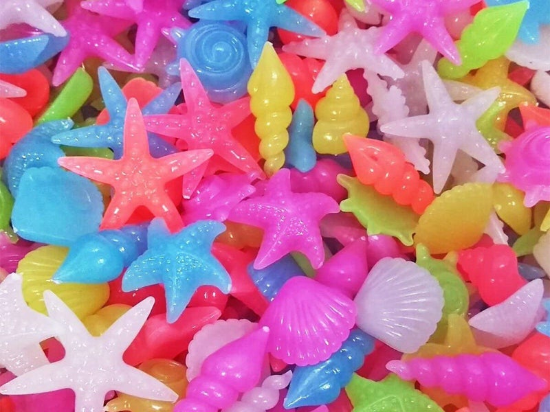 200Pcs Luminous Glowing Pebbles Stones Glow in the Dark Pebbles Fish Tank Decor Carousel 3