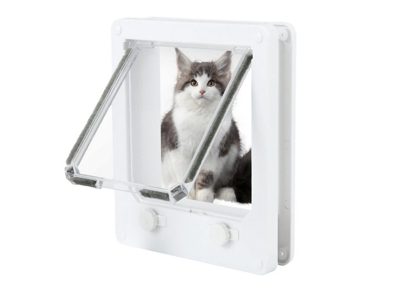 Lockable Pet Flap Door Thin Cat Flap Door with 4-Way Safe Lock - L Size Carousel 2