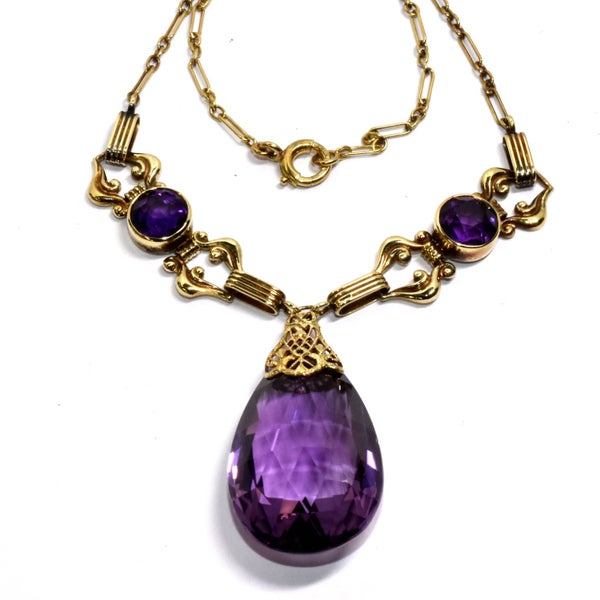 $5,650 Vintage Hand assembled 14ct YG Amethyst Necklace - 38cm - 165790 Carousel 1