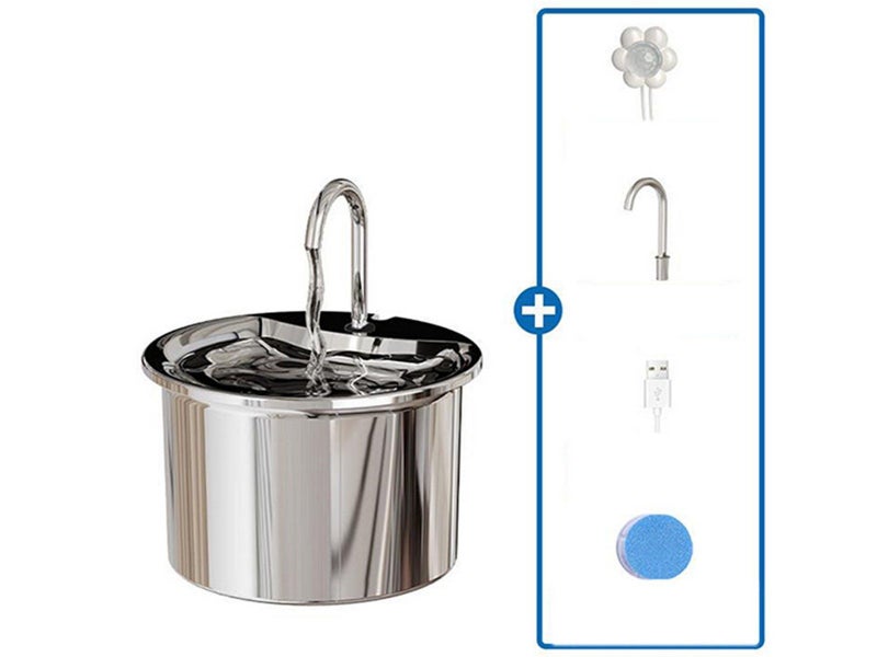 Stainless Steel Electric Pet Water Dispenser Automatic Cat Dog Water Fountain Carousel 2