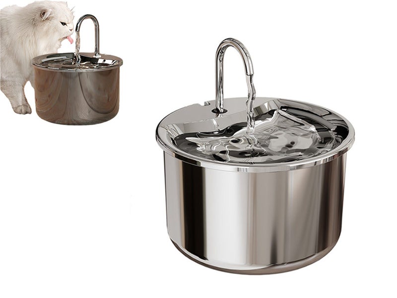 Stainless Steel Electric Pet Water Dispenser Automatic Cat Dog Water Fountain Carousel 1