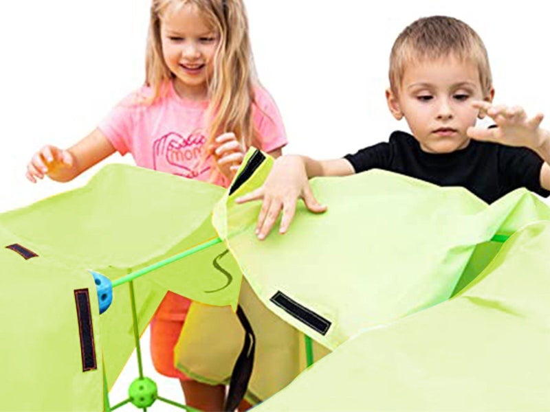 183Pcs Fort Building Toy Kit Painting Cloth Drawing Cloth Clips Set Carousel 3