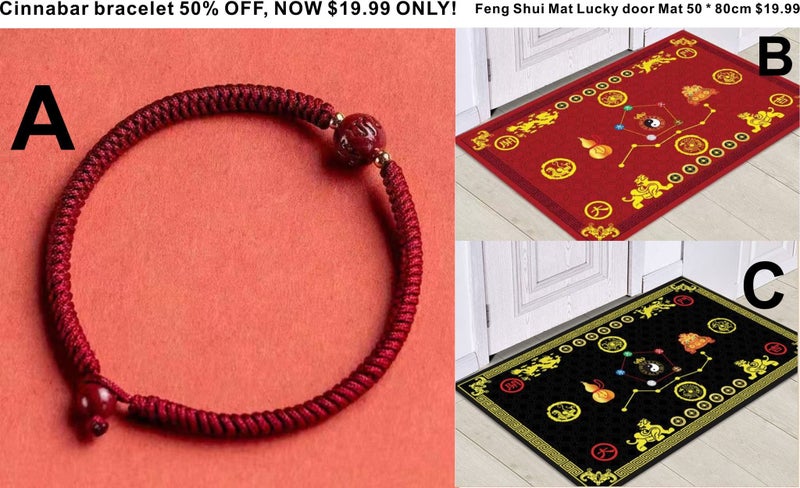 Cinnabar bracelet 50% OFF, NOW $19.99 ONLY! Feng Shui mat Lucky Mat Carousel 1