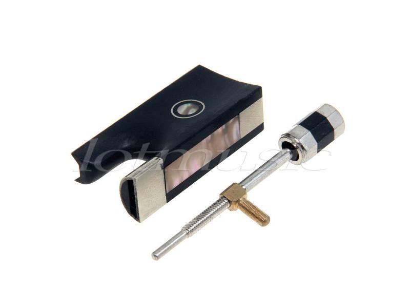 Violin Bow Frog Ebony Abalone Shell Inlay Screw Tip Carousel 1