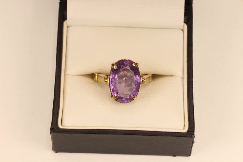 4.5CT Vintage 9ct Amethyst ring Carousel 1