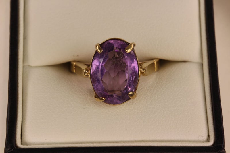 4.5CT Vintage 9ct Amethyst ring Carousel 9