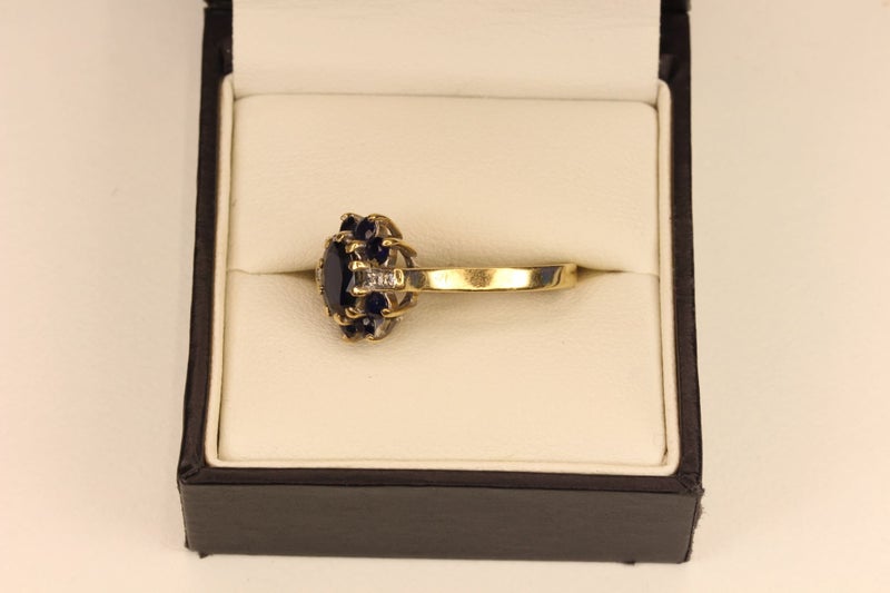 9ct Sapphire & Diamond ‘Halo’ ring Carousel 2