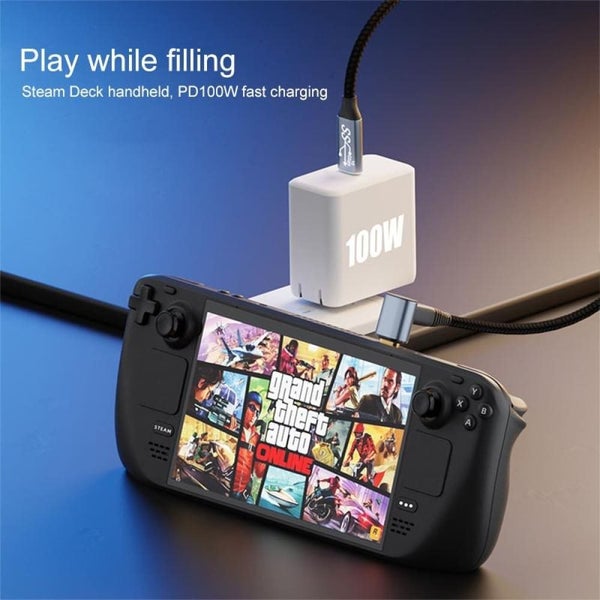 For Steam Deck Gen 100w Usb-c/type-c Male To Usb-c/type-c Female Stereo Curve... Carousel 6