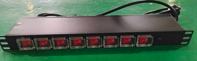 8 Way Power Distribution Unit PDU 1RU 1U 19 Inch Rack Mount 2m Cord Electrical Carousel 7