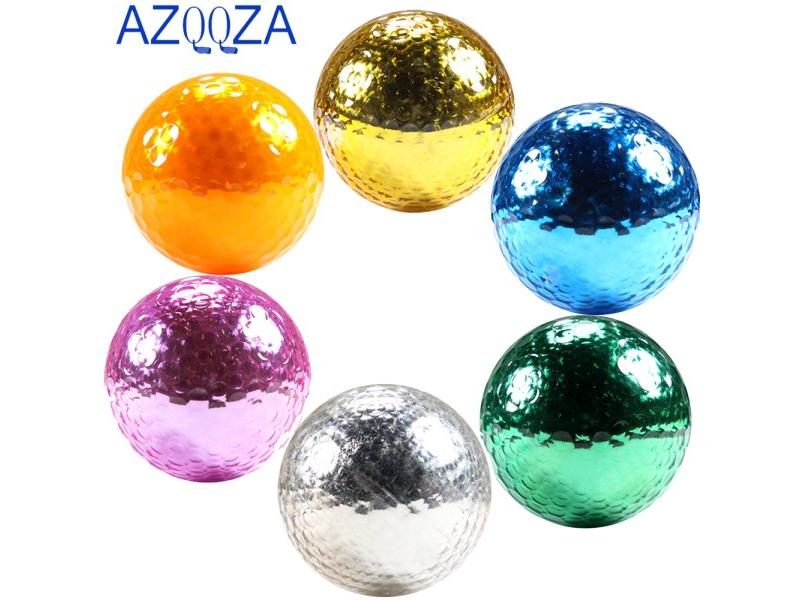 1Pcs Dia 42.7mm Metallic Plated Colored Golf Balls Fancy Match Opening Goal Carousel 2