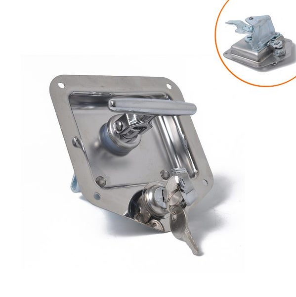 T Handle Lock Stainless Steel With Keys Trailer Camper Truck Tool Box Silver Carousel 2